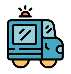 Social Care Truck Icon Flat