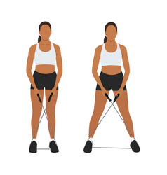 Woman Doing Resistance Band Crab Walk Exercise