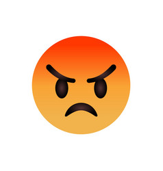 Angry Face Emoticon Flat Style Icon