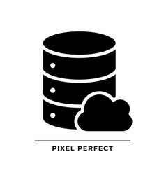 Cloud Database Black Glyph Icon