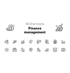 Finance Management Line Icon Set