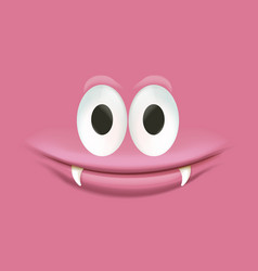 Funny Pink Monster Face With Open Mouth