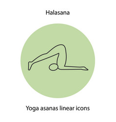 Halasana Yoga Position Linear Icon