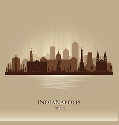 Indianapolis Indiana City Skyline Silhouette