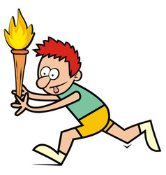 Boy And Olympic Torch