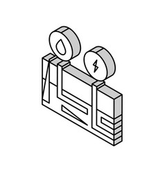 Building Drainage And Electricity Isometric Icon