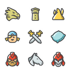 Set Of Fantasy Love Story Icons