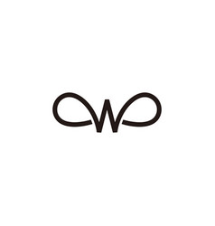 Letter W Loop Wings Line Logo