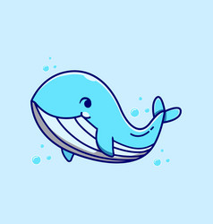 Super Cute Whale With Buble Under Water