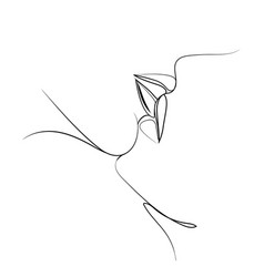 Kiss Art Line Drawing Isolated On White