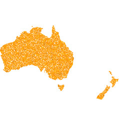 Mosaic Map Of Australia And New Zealand - Golden