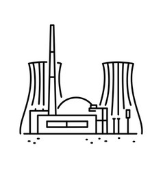 Nuclear Factory Color Line Icon Pictogram For Web