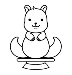 Squirrel On A Pedestal In Cartoon Style