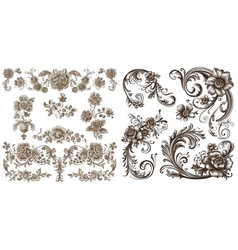 Vintage Floral Frame Elements