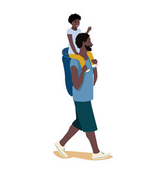 Dad With A Baby On His Shoulders