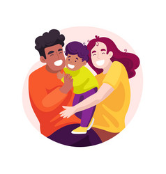 Family Hugs Isolated Cartoon