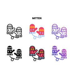 Mitten Icon With Different Style