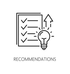 Recommendations Web Audit Service Thin Line Icon