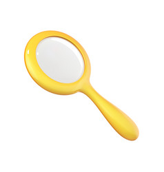 Yellow Magnifying Glass Icon In Cartoon 3d Style