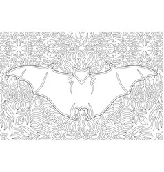 Art For Coloring Book With White Bat Silhouette