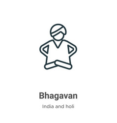 Bhagavan Outline Icon Thin Line Black