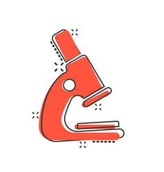 Microscope Icon In Comic Style Laboratory