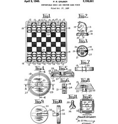 1940 Vintage Chess And Checker Game Patent Art