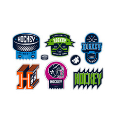 Badges Set Ice Hockey Team