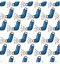 Asthma Inhaler Seamless Doodle Pattern