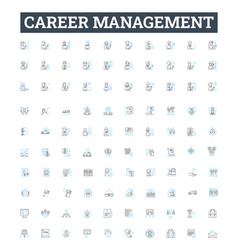 Career Management Line Icons Set Job