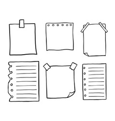 Paper Note Sketch Set Hand Drawn Sticky