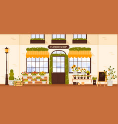 Flower Shop Facade Building Exterior With Cute