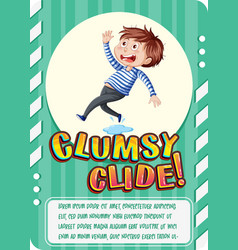 Character Game Card With Word Clumsy Clide