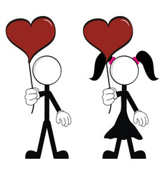 Love Ballon Heart Pictogram Couple