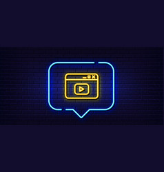 Browser Window Line Icon Video Content Sign Neon