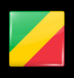 Flag Republic Congo Glossy Icon Square