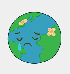 Sad Crying Earth Get Sick Of Planet