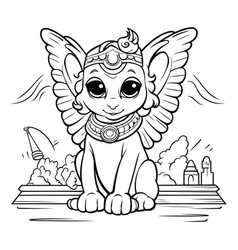 Sketch Of An Angel For Coloring Book