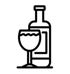 Wine Bottle Glass Icon Outline Food Shop