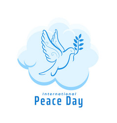 Decorative Peace Day Wishes Card With Dove