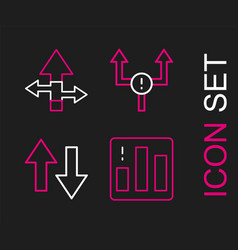 Set Line Pie Chart Infographic Arrow And Icon