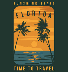 Time To Travel Summer Retro Poster Florida