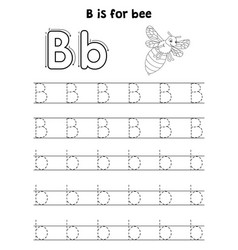 Bee Animal Tracing Letter Abc Coloring Page B