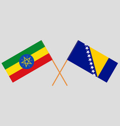 Crossed Flags Of Ethiopia And Bosnia