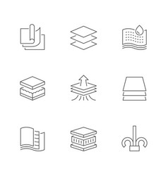 Set Line Icons Of Layered Material