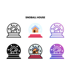 Snowball With House Icon With Different Style