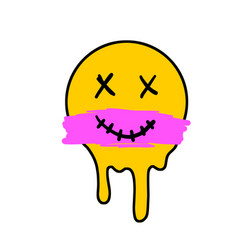 Acid Smile Face Melted Rave And Techno Symbol