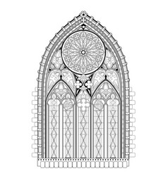 Beautiful gothic stained glass window from french Vector Image