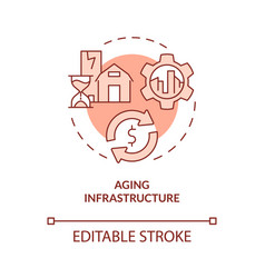 Aging Infrastructure Red Concept Icon