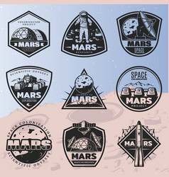 Black Vintage Space Discovery Labels Set